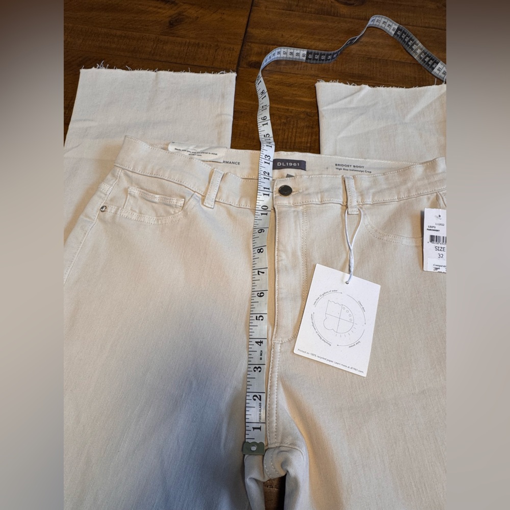 DL1961 Bridget Boot High Rise Instasculpt Crop Jeans Khaki color- NWT - Picture 7 of 11